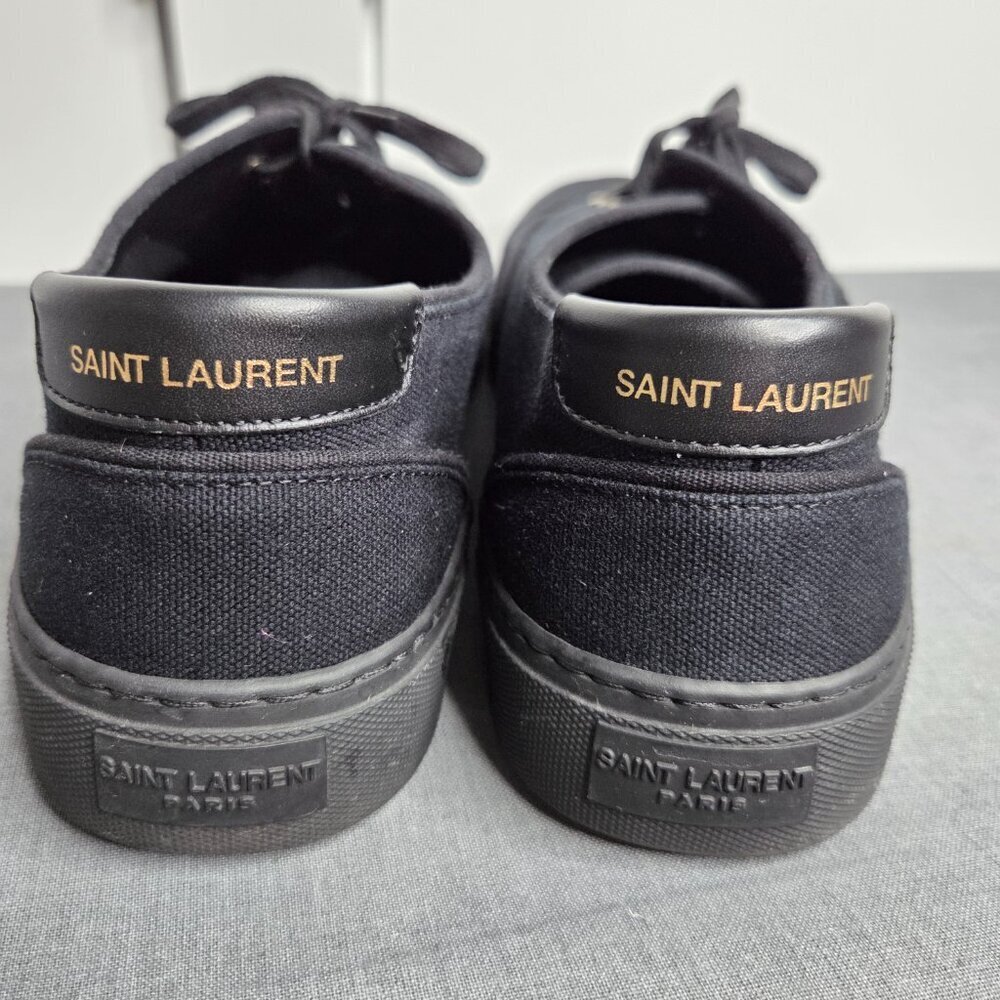 Saint Laurent - Men's Venice Black Canvas Low Top Sneakers - NWOT Size EU45 - Picture 2 of 12